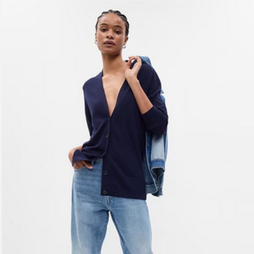 GAP Petite Merino Wool Long Cardigan